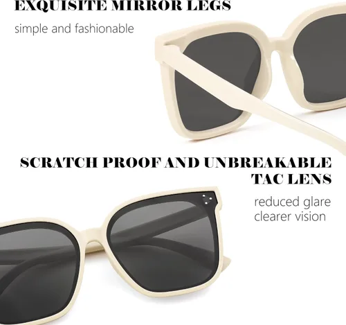 Vista 6 de FEISEDY Gafas de sol cuadradas polarizadas para niños y niñas, con protección UV, estilo clásico, B2316