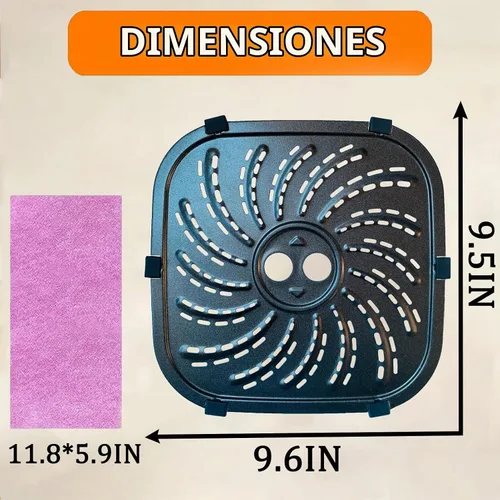Vista 6 de Sartén para freidora de aire de 8 cuartos de galón para freidora de aire PowerXL Vortex Pro Plus, bandeja antiadherente prémium para freidora