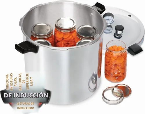 Vista 6 de Presto 01784 Enlatadora de presión compatible con inducción de 23 quart, plateada, de aluminio