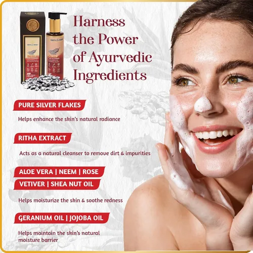 Vista 3 de ROOTS AND HERBS Limpiador de espuma para la piel, lavado facial para mujeres y hombres, lavado facial Royal Silver Indulgence con hierbas