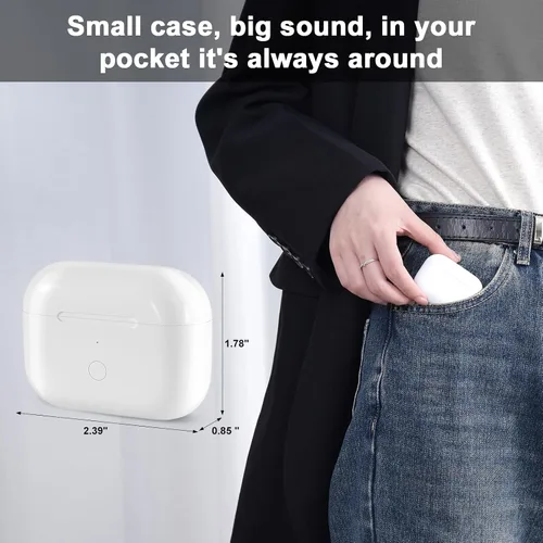 Vista 5 de Funda de carga inalámbrica compatible con AirPod Pro de 1ª y 2ª generación con carga USB-C, repuesto de funda de cargador Air Pod Pro 1 2 con botón