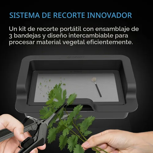 Vista 2 de AC Infinity Sistema de bandeja de recorte grande de 20 pulgadas, kit intercambiable de 3 bandejas y 2 pantallas, diseñado ergonómicamente