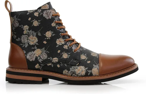 Vista 2 de Polar Fox Brooke MPX806061 - Botas Chukka de lana y cuero con cordones y cierre de cremallera