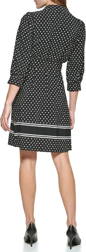 Vista 4 de Karl Lagerfeld Paris Vestido camisero de algodón estampado Paris para mujer