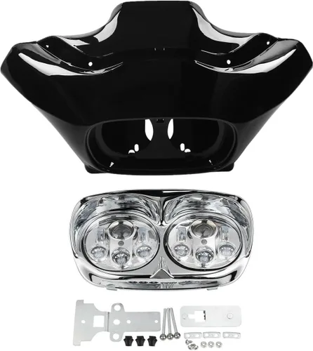 Vista 10 de Carenado interior ABS negro sin pintar compatible con Harley Davidson Road Glide FLTR 1998-2013