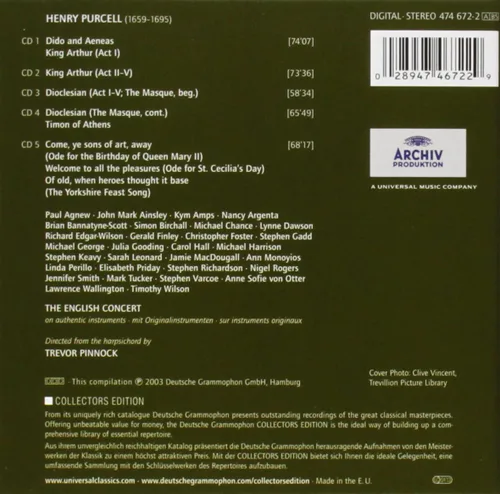 Vista 2 de Purcell Dido & Aeneas King Arthur Dioclesian Timon of Athens 3 Odes