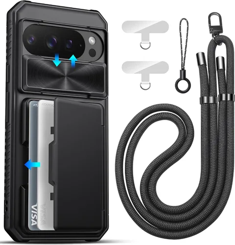 Vista 8 de ATATOO Funda tipo cartera para Google Pixel 10 Pro XL, tarjetero integrado (3-5 tarjetas) [bloqueo RFID] y cubierta de cámara deslizante, protección