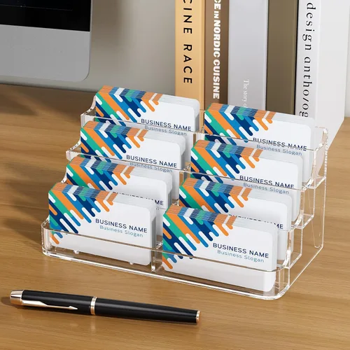 Vista 8 de MaxGear Tarjetero acrílico para escritorio, múltiples tarjeteros de visita, soporte de tarjetas premium para espacio de trabajo, soporte