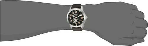 Vista 2 de Fossil de los hombres me3118Pilot 54Reloj automático café oscuro piel