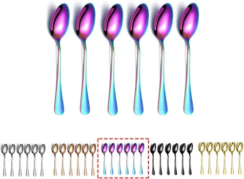 Vista 9 de Kyraton Cucharas de café expreso y té de 5.5 pulgadas, mini cucharas de acero inoxidable, paquete de 6