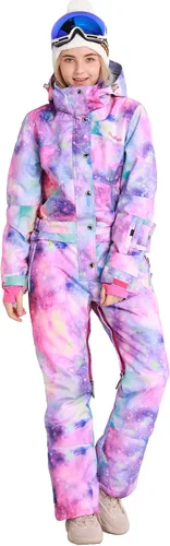 Vista 5 de Bluemagic - Traje de esquí de una pieza para mujer, traje de invierno impermeable para deportes de nieve
