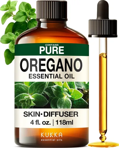 Vista 2 de Kukka - Aceite esencial de orégano para piel y naranja para juego de difusor, juego de aceites esenciales 100% naturales de grado aromaterapia, 2 x