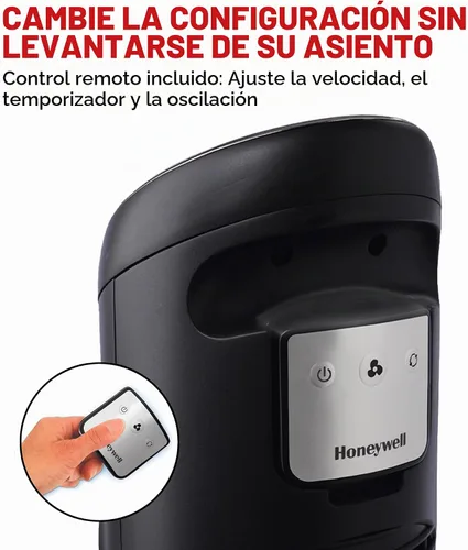 Vista 5 de Ventilador Honeywell 8 Enhanced Powerful and Quiet Fan Settings, Oscillating Airflow, Auto Timer, Slim Space-Saving Design with Remote Control
