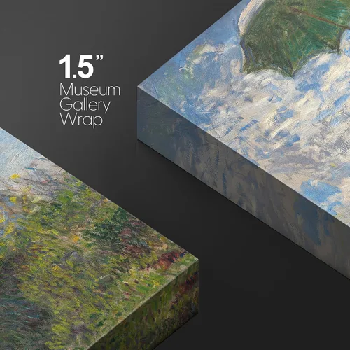 Vista 177 de wall26 Prado con álamos por Claude Monet - Arte moderno impresionista, arte en lienzo para el hogar, 12 x 18 pulgadas