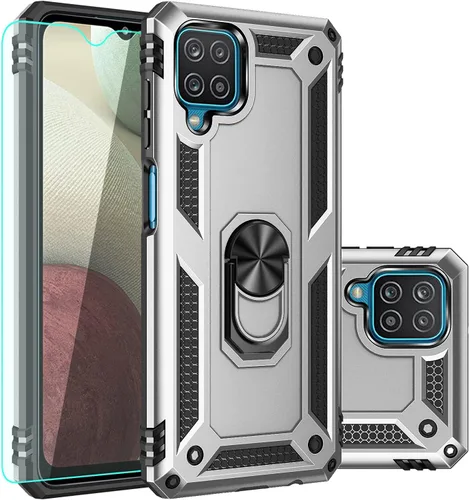 Vista 7 de Funda para Galaxy A12, con protector de pantalla, grado militar, 16 pies, probada contra caídas con soporte magnético, funda protectora para Galaxy