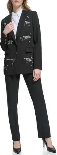Vista 2 de Karl Lagerfeld Paris Women's Fitted Blazer with Script Detail