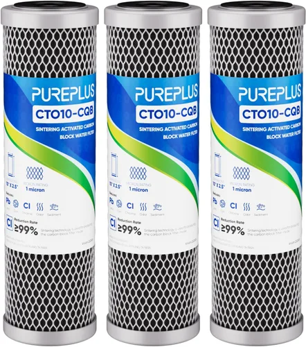 Vista 19 de PUREPLUS Filtro de agua de carbono CTO para toda la casa de 1 micrón, 2.5