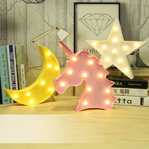 Vista 4 de Novelty Place Luces de letrero de marquesina de estrella, lámpara LED blanca cálida, sala de estar, mesa de dormitorio y decoración navideña