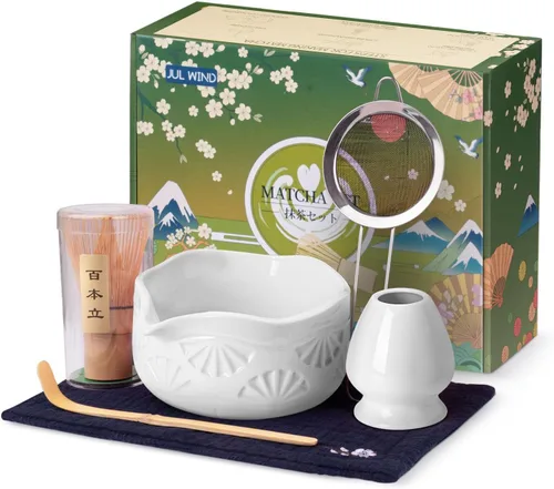 Vista 12 de Juego de batidor de bambú Matcha con 2 paquetes de batidor de bambú natural 100% Matcha, colador, cuchara para té y cuchara de té, Chasen