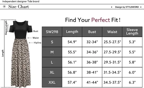 Vista 6 de STYLEWORD - Vestidos largos de verano para mujer con hombros descubiertos y bolsillo