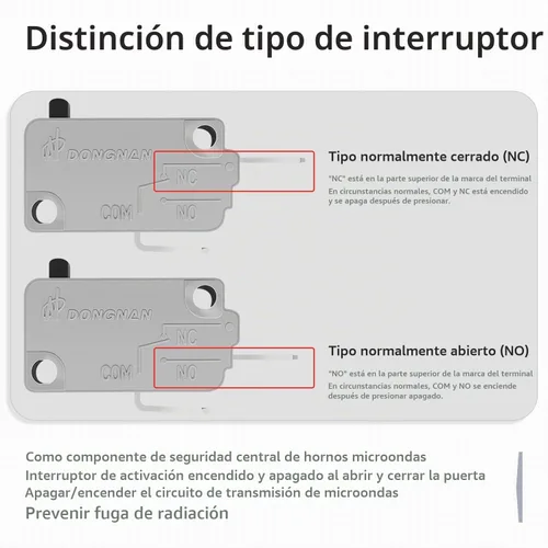 Vista 6 de Interruptor de puerta del horno de microondas KW3A 16A 2 normalmente 3 PAQUETES