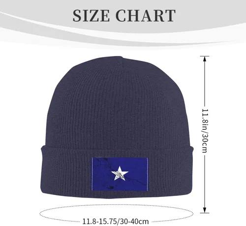 Vista 3 de Bonnie Blue Flag Texture Effect Beanie Hat for Men Women Warm Cozy Knit Skull Cap Acrylic Winter Hats