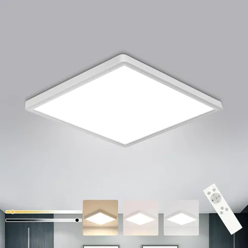 Vista 13 de DELIPOP Paquete de 6 luces LED empotrables cuadradas de 4.72 pulgadas, 6500 K ultra delgada sin marco, luz de techo de panel delgado de 20 W