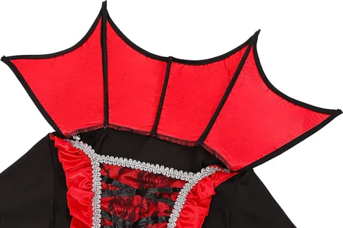 Vista 6 de Disfraz de vampiro para niñas, Halloween, gótico, victoriano, vampiro, fiesta de disfraces