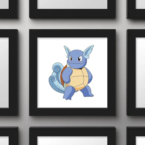 Vista 3 de Trends International Gallery Pops Pokemon - Arte de pared de Wartortle, versión enmarcada negra, 12 x 12 pulgadas