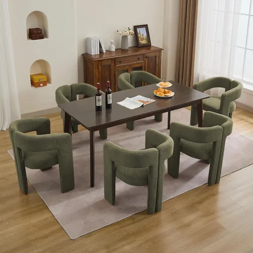 Vista 20 de adochr Modernas sillas de comedor de barril, silla de comedor tapizada de lino con patas de madera, sillas decorativas con brazos, cómodos sillones