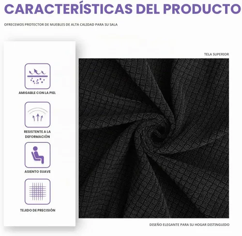 Vista 5 de ZNSAYOTX - Fundas de sofá para sala de estar (4 piezas), antideslizantes, fundas de sofá para 3 cojines, sofá, mascotas, perros, funda lavable a