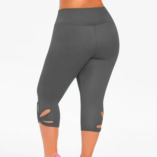 Vista 4 de LAWOR Pantalones recortados para mujer, leggings capri, pantalones de verano, pantalones capri de cintura alta, pantalones de yoga de fitness