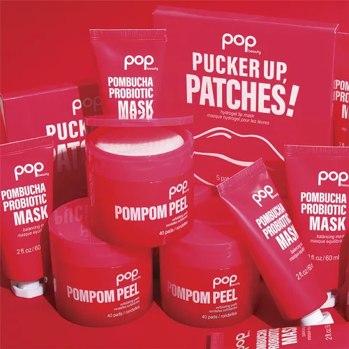 Vista 4 de POP Beauty POMPOM PEEL - 40 almohadillas exfoliantes preempapadas, renovadoras, purificadoras, iluminadoras, alisas, granadas, hamamelis, ácido