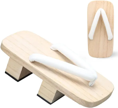 Vista 2 de Zuecos japoneses tradicionales Geta Samurai de dos dientes para hombres y mujeres