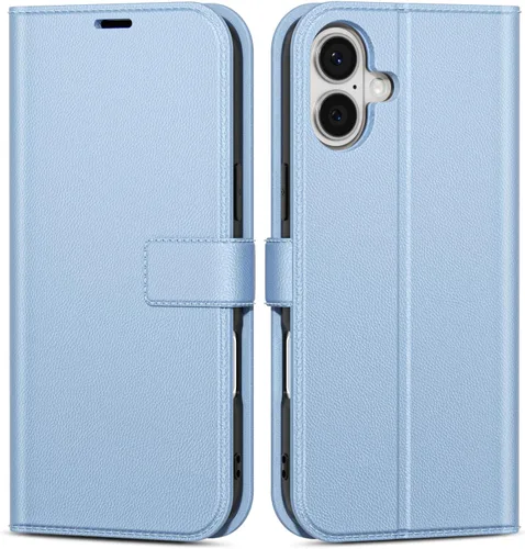 Vista 94 de oakxco Funda tipo cartera para iPhone SE 2022/2020/8/7 con soporte para tarjeta de crédito, funda magnética RFID delgada tipo libro con tapa