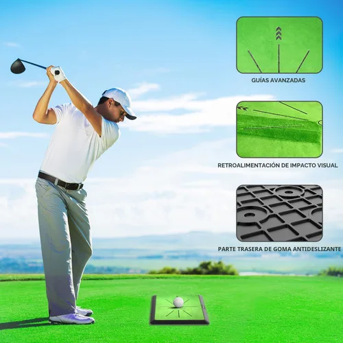 Vista 4 de COSPOPTIC Golf Hitting Mat with Swing Path Feedback, Heavy-Duty Rubber Base Anti-Slip Golf Training Mat, Extra Replaceable Surface, Portable