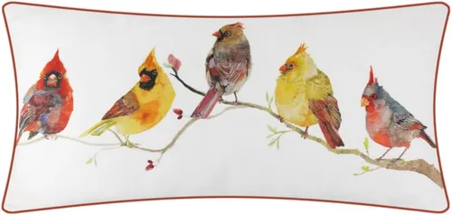 Vista 11 de JWH Funda de almohada decorativa con diseño de pájaros coloridos, funda de cojín lumbar color amarillo aguamarina, funda de almohada para decoración