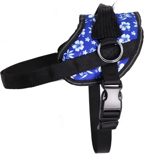 Vista 8 de Bark Appeal - Arnés para perro Aqua Blue sin tirones para mascotas de tamaño extra pequeño – Chaleco reflectante ajustable con 3 clips de correa