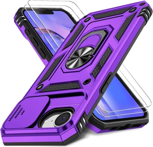 Vista 35 de Funda HakkTaoo para iPhone 13/iPhone 14 de 6.1 Pulgadas con Funda Deslizante para Cámara + Protector de Pantalla (2 Paquetes), Funda Protectora a