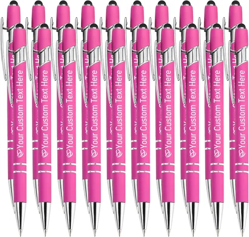 Vista 57 de STREADVE Bolígrafos personalizados personalizados con nombre grabado, logotipo, texto, bolígrafos de escritura suave, regalo personalizado para Negro