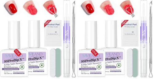 Vista 9 de SAVILAND Kit de removedor de polvo de inmersión: removedor de uñas de inmersión rápida con látex líquido, herramientas de manicura para uñas