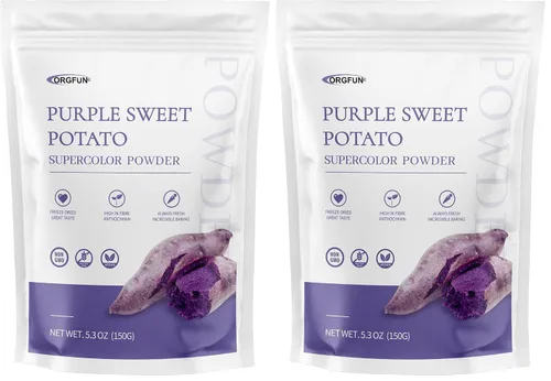 Vista 10 de ORGFUN Polvo de batata morada, polvo Ube 100% natural (ñame morado), de origen local, sin aditivos sin gluten, 5.3 onzas