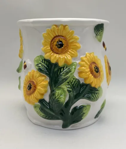 Vista 2 de ACK Soporte para utensilios de cocina, decoración moderna de cocina, almacenamiento de cocina (girasol 3D)