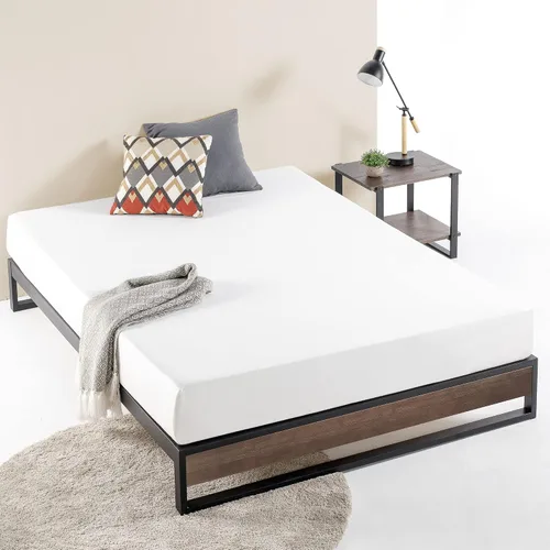 Vista 14 de Zinus Suzanne - Cama de plataforma de 6 pulgadas sin cabecero, Acero Madera Contrachapado, Marrón