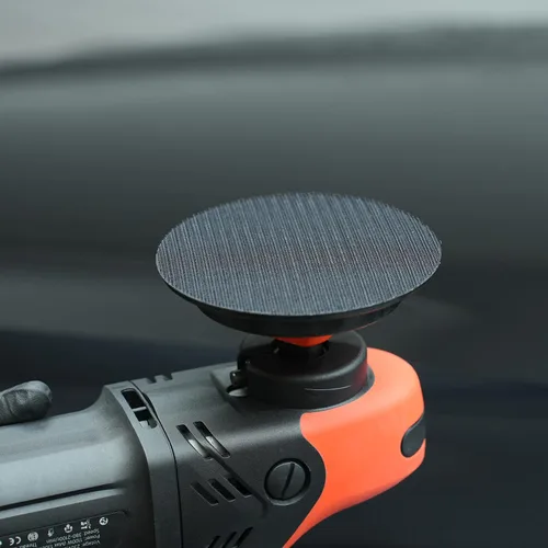 Vista 7 de SPTA 2 placas de respaldo flexible rotativas RO, almohadilla de respaldo suave de poliuretano de cara de aro y bucle, utilizada en pulidora rotativa