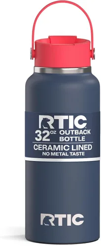 Vista 20 de RTIC - Botella de agua Outback de 32 oz (1 L), con revestimiento de cerámica, aislada, de acero inoxidable, doble pared con aislamiento al vacío