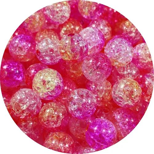 Vista 8 de 300 piezas cuentas de acrílico de 8 mm con grietas, cuentas redondas de cristal acrílico para hacer joyas, pulseras, collares, manualidades