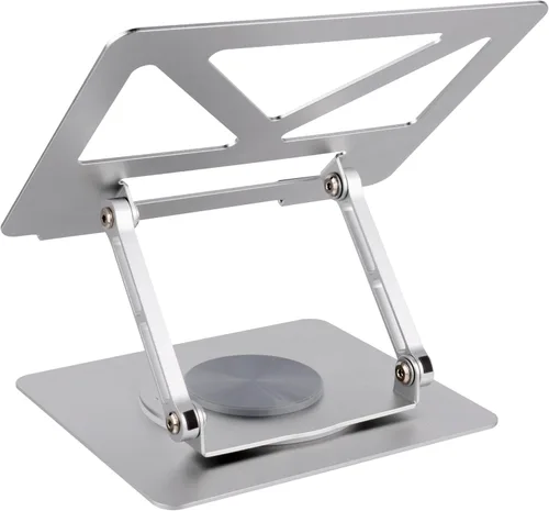 Vista 3 de Soporte giratorio de aluminio para portátil de 360°, soporte ergonómico ajustable y plegable, compatible con MacBook, iPad, Dell, HP de hasta 16