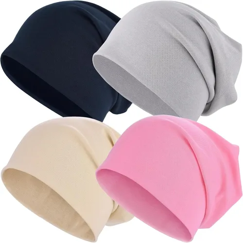 Vista 9 de EINSKEY Gorro ligero holgado para hombres y mujeres, gorro de algodón fino de gran tamaño, gorro de quimioterapia, gorro para dormir nocturno