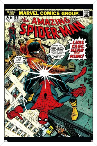Vista 14 de Trends International Marvel Comics Amazing Spider-Man #123 - Póster de pared, 22.4 pulgadas de largo x 14.7 pulgadas, versión enmarcada en madera